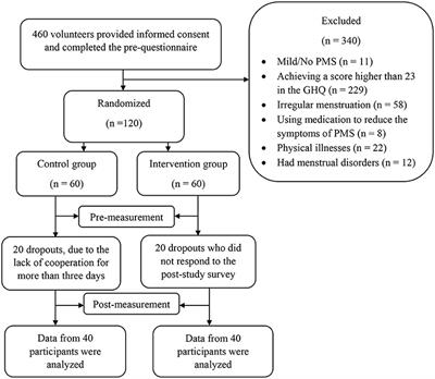 Mindfulness Training Intervention With the Persian Version of the Mindfulness Training Mobile App for Premenstrual Syndrome: A Randomized Controlled Trial